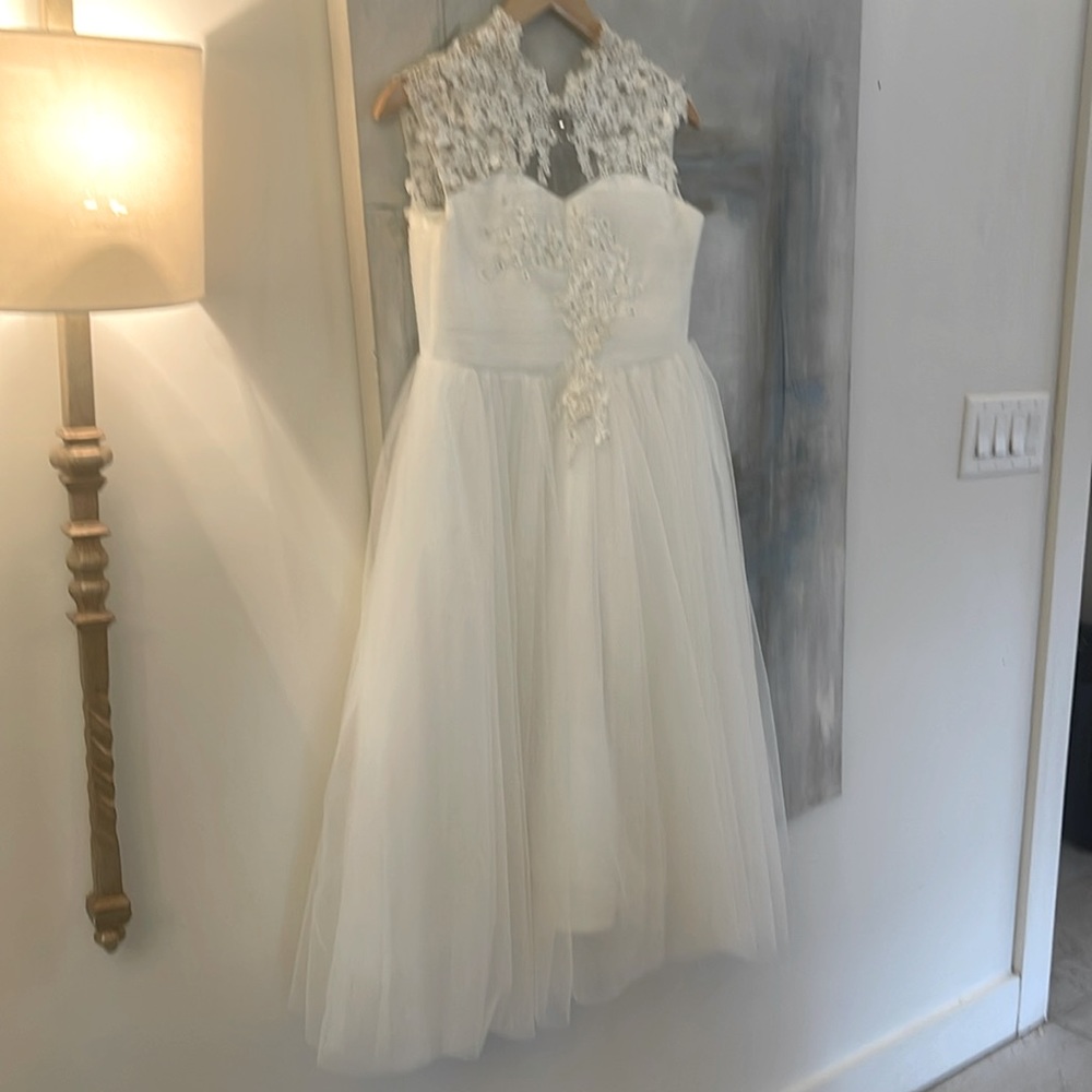 flower girl dress, exquisite lace and chiffon bedazzelled to perfection.